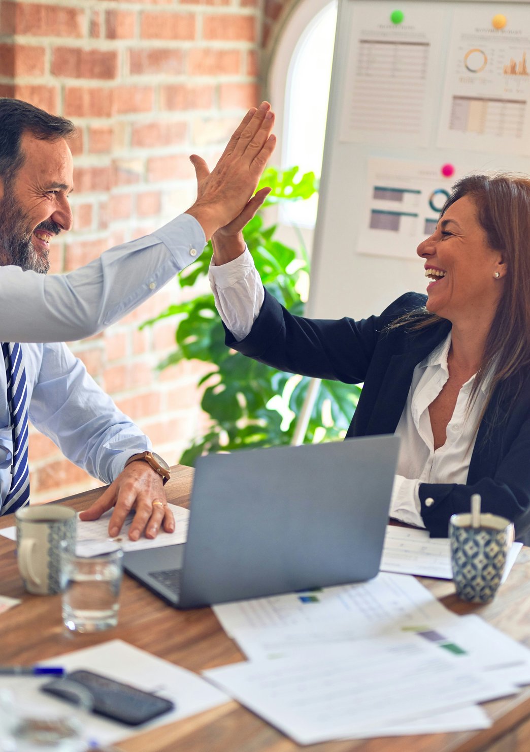 Digital marketing presentation showing data-driven results and growth strategies for clients